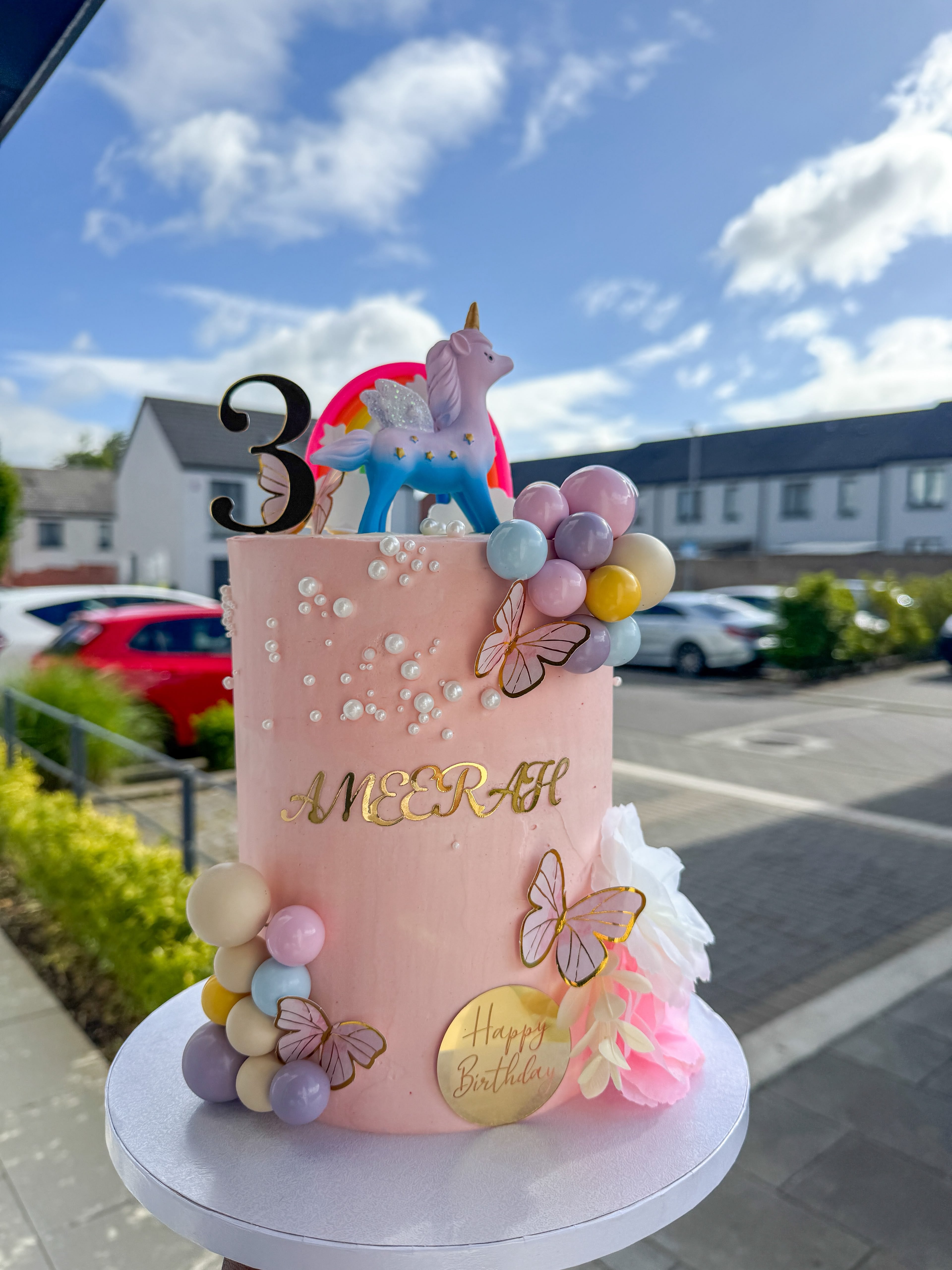 6-Inch Three-Layer Unicorn Theme Kids' Cake