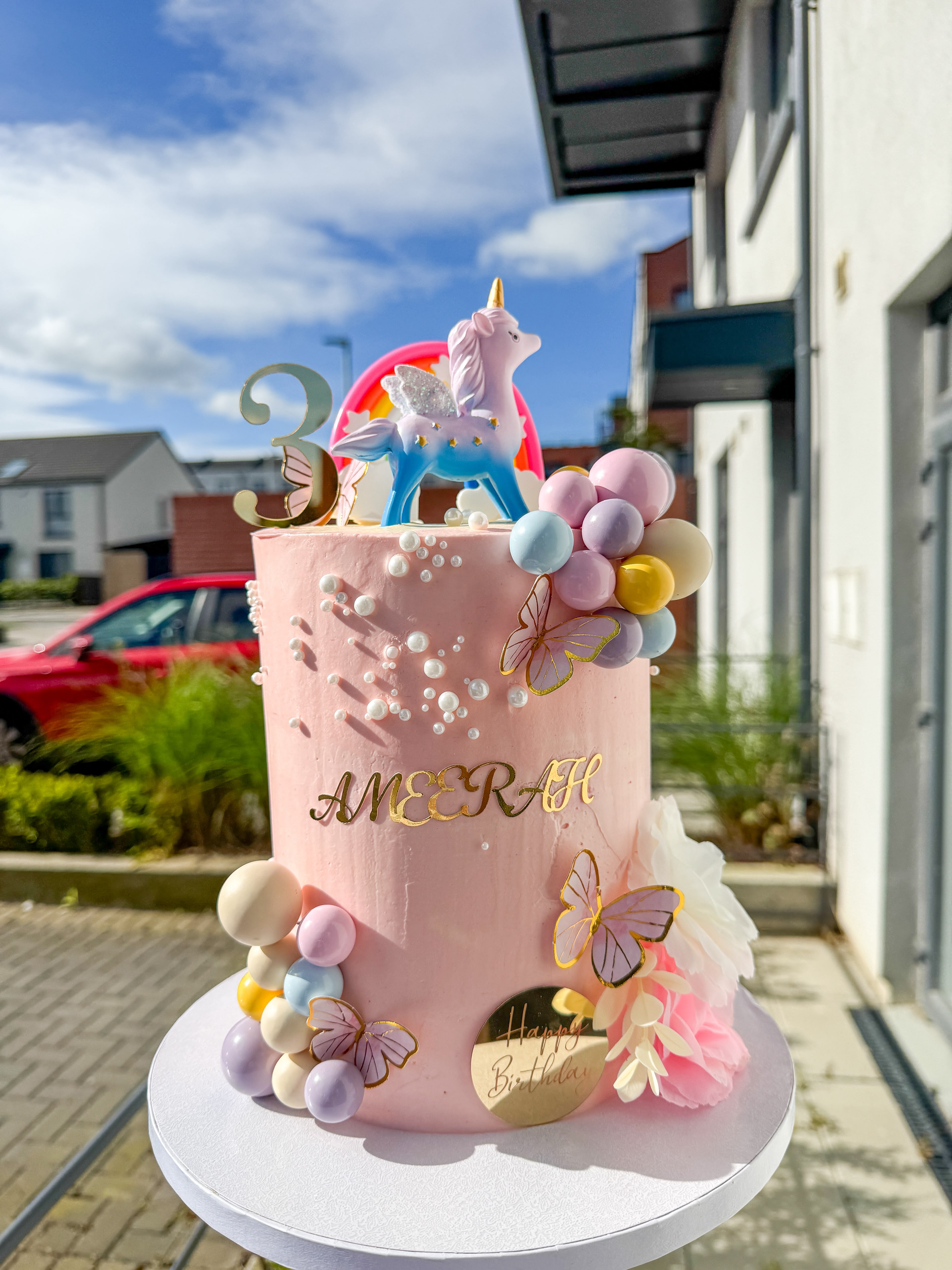6-Inch Three-Layer Unicorn Theme Kids' Cake