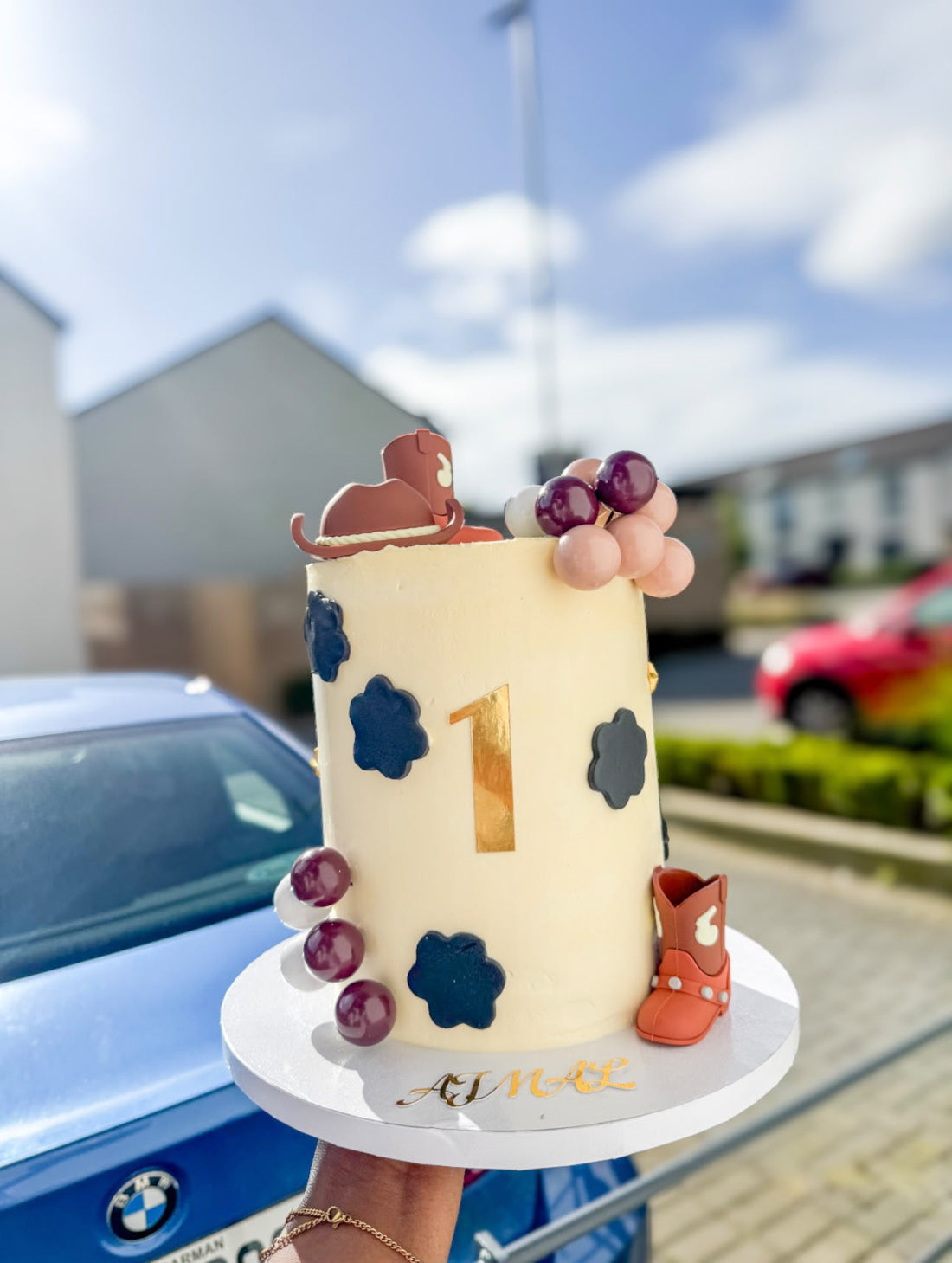 6-Inch Four-Layer Cowboy Theme Kids' Cake