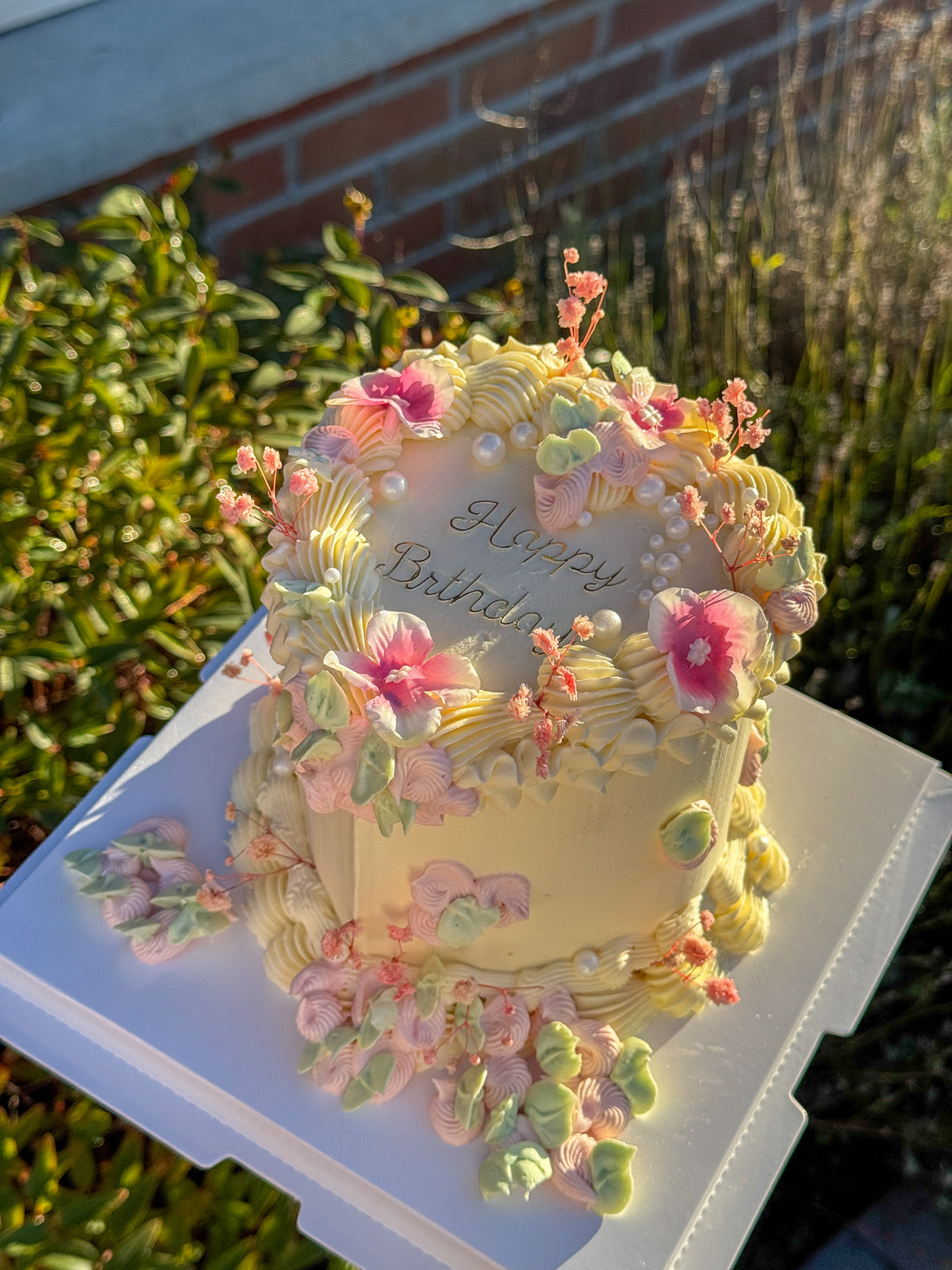 Floral Heart-Shaped Cake